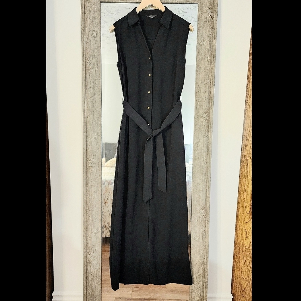 RW&CO. Black Button-Down Maxi Dress